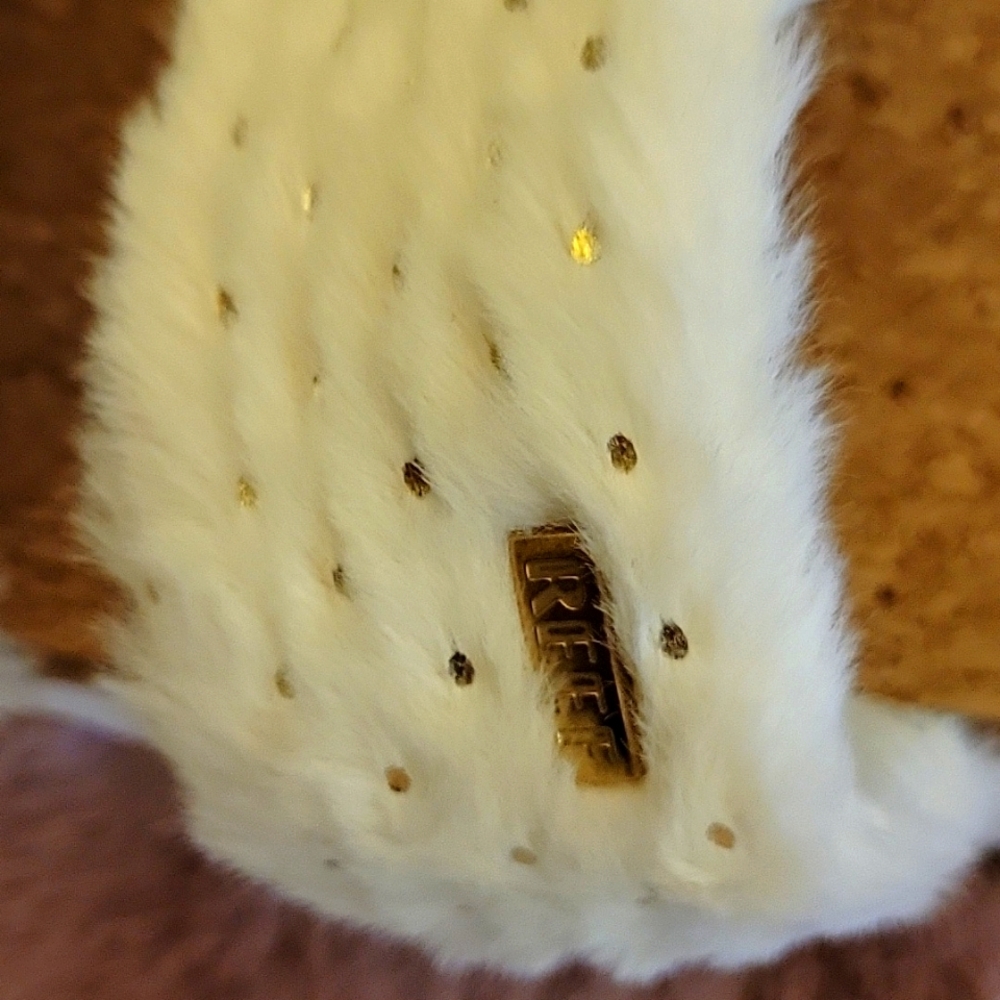 NEW Reef Cushion Vista Fuzzy Cork Slides Faux Fur White Beachy Size 10 - Picture 7 of 10